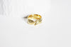EP Bague réglable dorée 16K feuille, creation bijoux,bijou minimaliste, support bague, création bague, diamètre 16mm