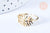 EP-Bague réglable feuille de palme acier doré Taille 54, x1 (G6409)