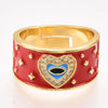 EP-Bague réglable laiton doré émail rouge oeil protecteur 18mm, x1 (G4248)
