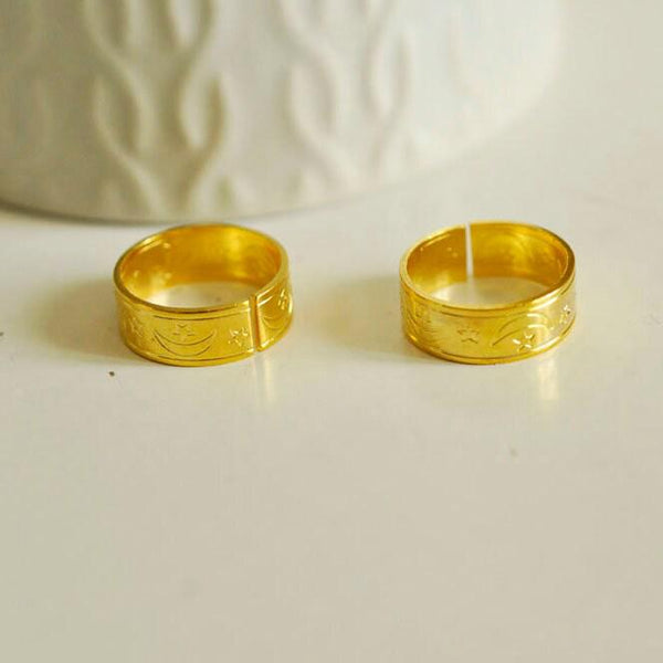 EP Bague réglable lune etoiles 14mm, les 2-G1863