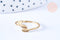 EP Bague réglable petites feuilles gravées laiton doré 16K 19mm, x1