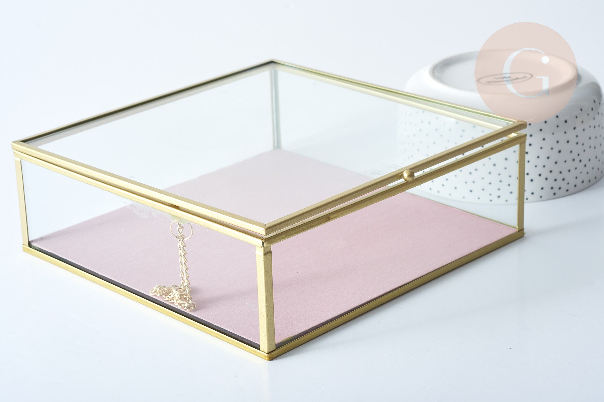 EP Boite à bijoux en verre carrée 20cm,rangement bijoux, boite verre vintage, boîte décoration minimaliste, boîte verre, x1 G8547