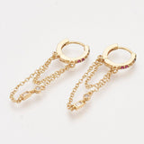 EP Boucles d'oreilles créoles en laiton avec zircons cubiques, x2 (G3777)