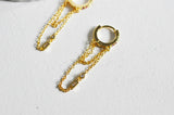 EP Boucles d'oreilles créoles en laiton avec zircons cubiques, x2 (G3777)