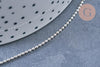 EP Bracelet chaine de cheville boule très fine argent 925 massif 22.8cm, chaine en argent pour création bijoux, x1 G8228
