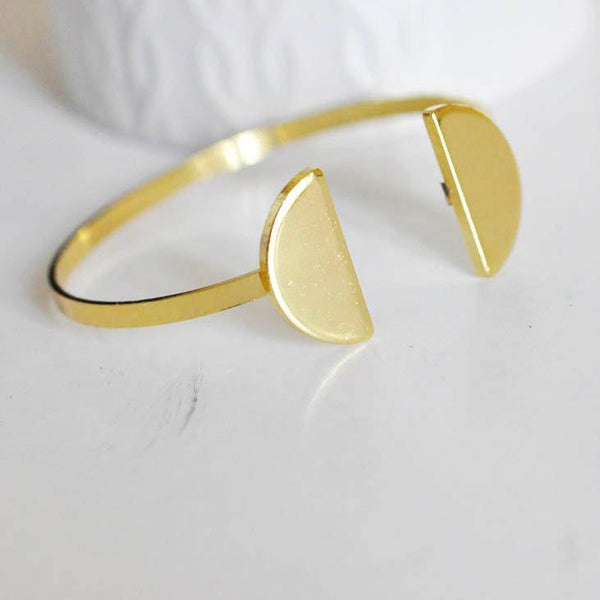 EP-Bracelet jonc réglable demi-cercle 14k, laiton doré 14K,bracelet géométrique,fabrication bijoux, bracelet doré, 64mm G6608