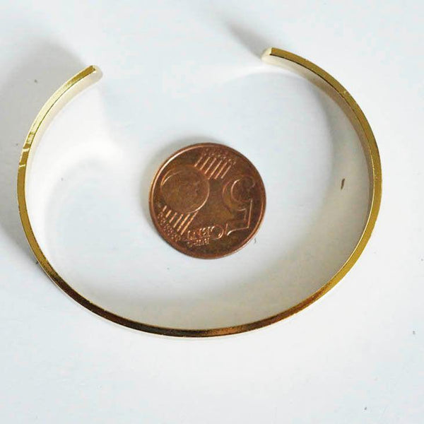 EP Bracelet jonc réglable doré 16k, fournitures créatives, laiton doré, bracelet original, fabrication bijoux, bracelet doré, 66mm-G1781