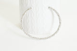 EP Bracelet jonc réglable finition or blanc tressé 65x55mm, x1 (G2586)
