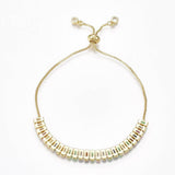 EP Bracelet réglable laiton doré 14k cristaux zircon multicolores, bracelet laiton or,sans nickel,bracelet zircon doré,24cm, x1,G2776