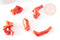 Branche corail naturel rouge orange percée perles coquillage x1 (G0594)