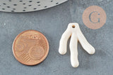 Branche forme corail plastique écru 26mm, perles corail, perle acrylique, x10 (G4149)