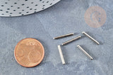 EP Breloque Tube percé laiton argenté, fabrication de bijou, laiton breloque, laiton argenté, 19mm
