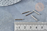 EP Breloque Tube percé laiton argenté, fabrication de bijou, laiton breloque, laiton argenté, 19mm
