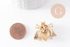 EP-Broche abeille émail noir et jaune zamac doré 29mm, x1 (G9923)
