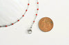 EP Chaine acier argenté résine rouge,chaine collier, création bijoux,chaine fantaisie,chaine sans nickel, chaine complète,2mm,45cm,G2398