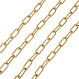 EP Chaine acier doré maille rectangle 17x7mm, x1 mètre (G2408)