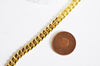 EP Chaine complète acier dorée 14k gourmette 5mm/91cm, x1 (G2446)
