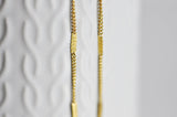 EP Chaine fine dorée fantaisie laiton doré 14K avec fermoir,2mm, 45cm-G0644