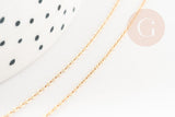 EP Chaine fine dorée gold-filled 14K 1.02mm/45cm, chaine collier avec fermoir création bijoux, x1 (G9238)
