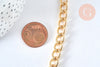 EP Chaine grosse maille gourmette acier dorée 16k 5.5mm, x1 metre (G6853)