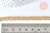 EP Chaine grosse maille gourmette acier dorée 16k 5.5mm, x1 metre (G6853)