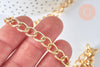 EP Chaine grosse maille gourmette acier dorée 16k 5.5mm, x1 metre (G6853)