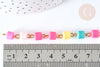 EP-Chaine tube polymère multicolore heishi laiton doré 13mm,Chaine pour création bijoux coloré, x1 mètre (G7184)
