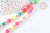 EP-Chaine tube polymère multicolore heishi laiton doré 13mm,Chaine pour création bijoux coloré, x1 mètre (G7184)