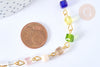 EP Chaines Cube perles cristal fer doré, x1 mètre G7659