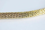 EP Collier acier dorée 14k, fourniture créative,collier acier, création bijoux,nickel free, plaqué or, chaine complète,7mm, 45cm