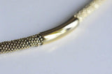 EP Collier acier dorée 14k, fourniture créative,collier acier, création bijoux,nickel free, plaqué or, chaine complète,7mm, 45cm