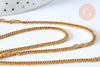 EP Collier avec fermoir acier dorée 14k maille plate 2.8mm/50cm, x1 G1176