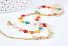 EP-Collier chaine coeur acier doré 304 inoxydable émaillé multicolore 45mm, idée cadeau anniversaire fête des mères femme x1 G8622