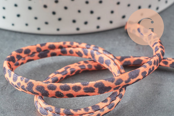 EP-Cordon nylon élastique Léopard marron noir 5mm x1mètre (G4383)