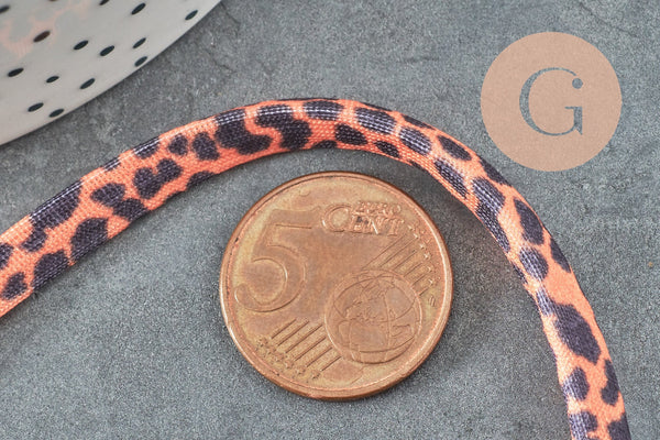 EP-Cordon nylon élastique Léopard marron noir 5mm x1mètre (G4383)