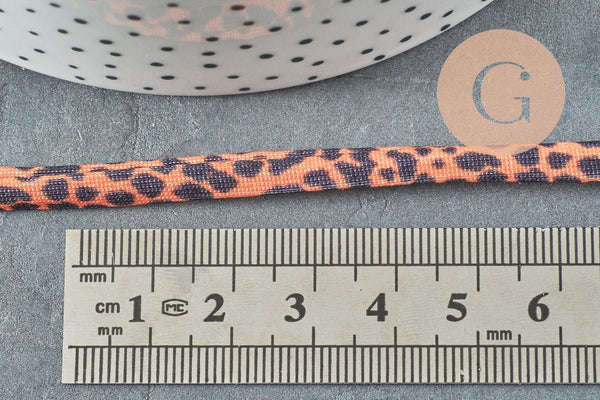 EP-Cordon nylon élastique Léopard marron noir 5mm x1mètre (G4383)