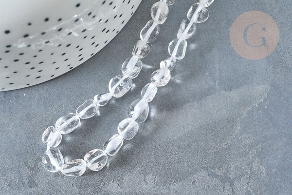 EP DOUBLON-Perle cristal de roche naturel pépite 6-8mm, fourniture créative, perle jade,pierre naturelle,jade naturel,perle pierre,perle jade,jade,6-8mm,