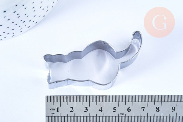 EP Emporte-pièce chat patisserie en acier inoxydable pour cuisine 6.9cm, x1 G5101