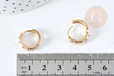 EP-Mini créoles zircons laiton doré 18K 15mm, la paire (G8760)