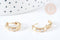 EP-Mini créoles zircons laiton doré 18K 15mm, la paire (G8760)