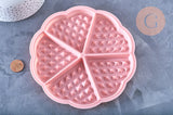 EP Moule à gauffre silicone rose, Moule patisserie, moule en silicone pour réaliser des gateaux ou inclusion en résine,17.4cm x1 G4178