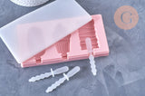 EP Moule à glace silicone rose, Moule patisserie, moule en silicone pour réaliser des esquimaux,22cm x1 G5107