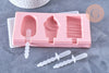 EP Moule à glace silicone rose, Moule patisserie, moule en silicone pour réaliser des esquimaux,22cm x1 G5107