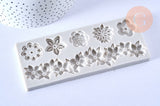 EP Moules en silicone fleurs, Moule patisserie, moule en silicone pour réaliser des bijoux avec inclusion en résine,14.5cm x1 G4182