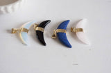 EP Pendentif Croissant lune lapis lazulis quartz rose Opalite agate noire, fournitures créatives, pendentif pierre,pierre naturelle, 43mm