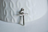 EP Pendentif Croix argent massif,pendentif religieux,c,création collierroix communion,argent 925, création bijoux,25mm-G1328
