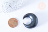 EP Pendentif Lune corne noire naturelle 37x14mm, pendentif lune en corne naturelle blanche, piercing écarteur corne naturelle x1, x1 - G6481