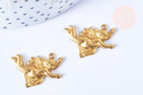 EP Pendentif ange chérubin laiton brut 27mm, x1 (G6503)