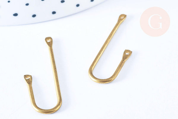 EP Pendentif chandelier laiton brut 35mm, x2