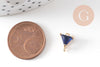 EP-Pendentif connecteur triangle doré cristal bleu saphir 11x8mm, x1 (G5889)